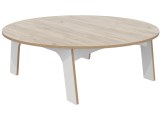 Keukenhof   babytafel rond 120 cm Wit, decor blad naar keuze Tangara Groothandel voor Kinderopvang inrichtingen